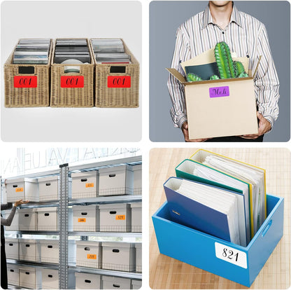 Rectangle Labels Sticker 3×5 Inch Vinyl Floor Stickers Color Coding Name Tags Roll Removable 200 PCS, Red