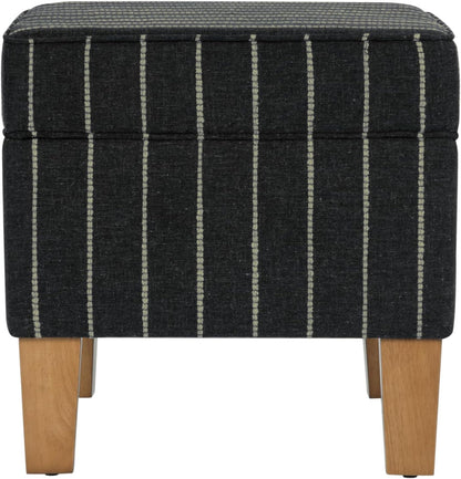 Home Decor | Dinah Collection Modern Storage Ottoman | Ottoman with Storage for Living Room & Bedroom(Black with Boucle Stripe)