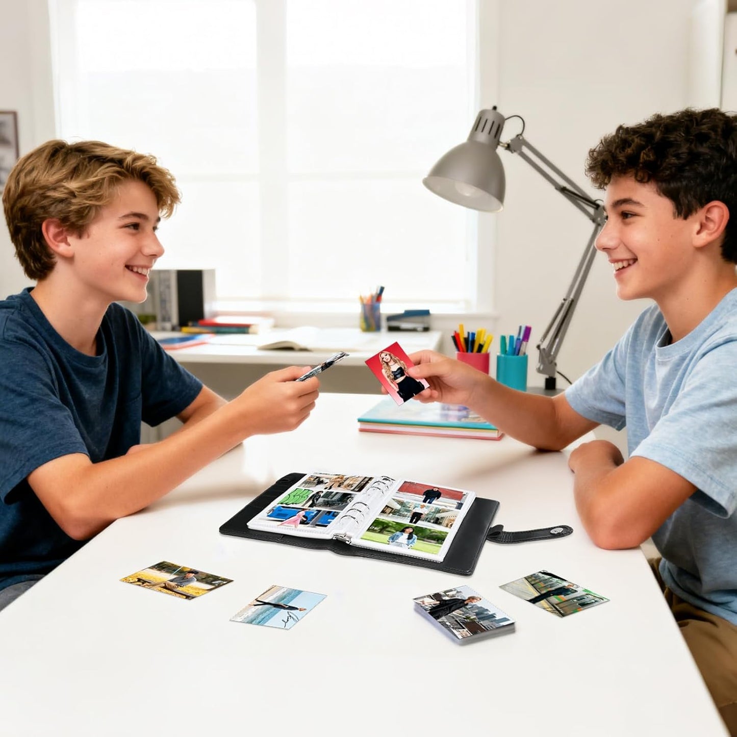 BYSTER Business Card Organizer, 40 Pack 240 Pockets Inner Refill Page Sleeves Business Card Holder Organizer, Professional PU Leather Business Card Book, Black