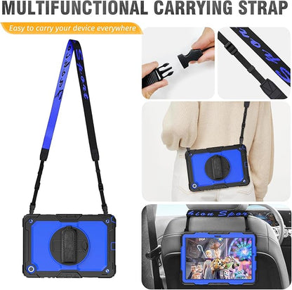 HXCASEAC Case for Samsung Galaxy Tab A9+ Plus 11 Inch, Protective with Screen Protector/Hand Strap/Pen Holder, Sturdy Shockproof for Samsung A9 Plus Tablet Case SM-X210 SM-X216 SM-X218 - Blue