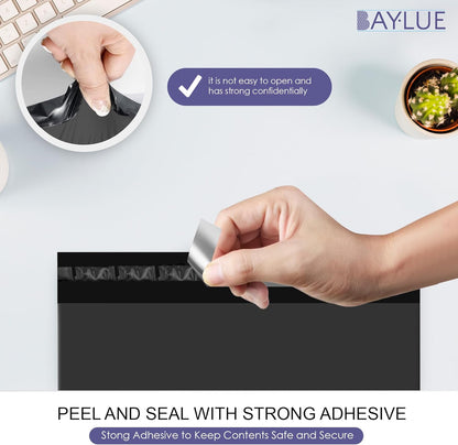 Black Large Poly Mailers 14.5x19 Inch | Strong Adhesive Self-Seal Mailer Bag | Tear, Tamper, Water Resistant Shipping Envelopes | Thick Strong polymailer Bags | Clothing Shipping Bags | 500 Pcs Bulk