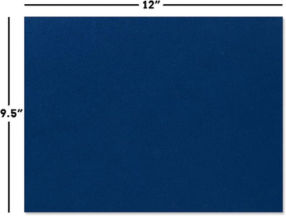Plain Blue Certificate Folders - Pack of 25, Linen Cover 80 lb. Stock, Folded, Die-Cut Corners, for Office, Business Awards, Graduation, School Diploma Holder, 9-1/2" x 12"