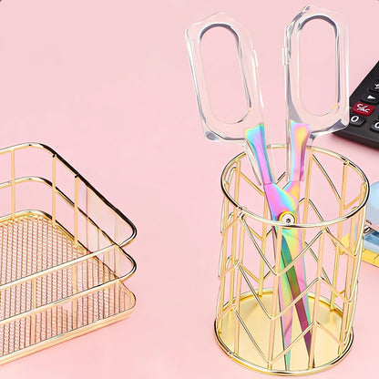 Jasni 6.5 inch Transparent office School scissors Comfort-Grip stainless steel Sharp student handmade household rust resistant non adhesive Craft Sewing scissors (6.5 Inch)