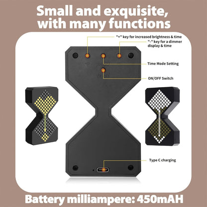 LED Digital Electronic Hourglass Gravity Induction Timer, 1 to 30 Minutes Free Adjustment,DIY Digital Timer, Suitable for Kitchen, Room, Classroom, Office (Yellow)