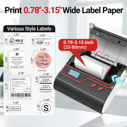 ORGBRO Z3 Label Maker Machine with Tape, 3 Inch Bluetooth Thermal Label Printer, Portable Sticker Printer for Small Business, Office, Home Organization, Barcode, Address, Compatible with Phones & PC