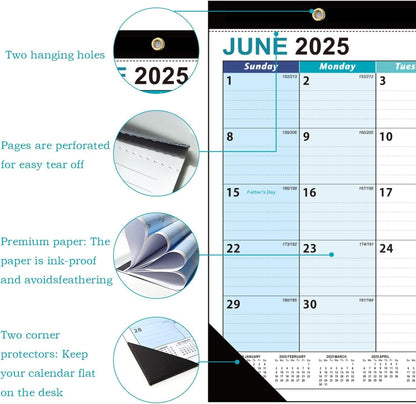 Lateefah Desk Calendar, Large 22'' x 17'' Desk Calendar 2025-2026, 18 Month Desktop Calendar for Organizing