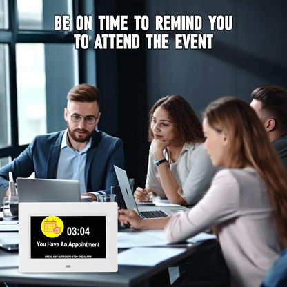 Digital Alarm Clock, Multiple Alarm Clocks Functions, Clock with Date and Day of Week, Dementia Clock That Provides Digital Alarms and Electronic Calendar for Seniors (White, 7 inches)