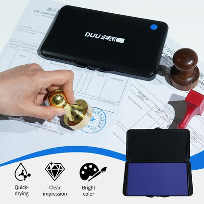 Large Ink Pad for Stamps, 6.14"×3.38" Stamp Pad, Ink Pad for Office, Notarization, and Rubber Stamps (Blue