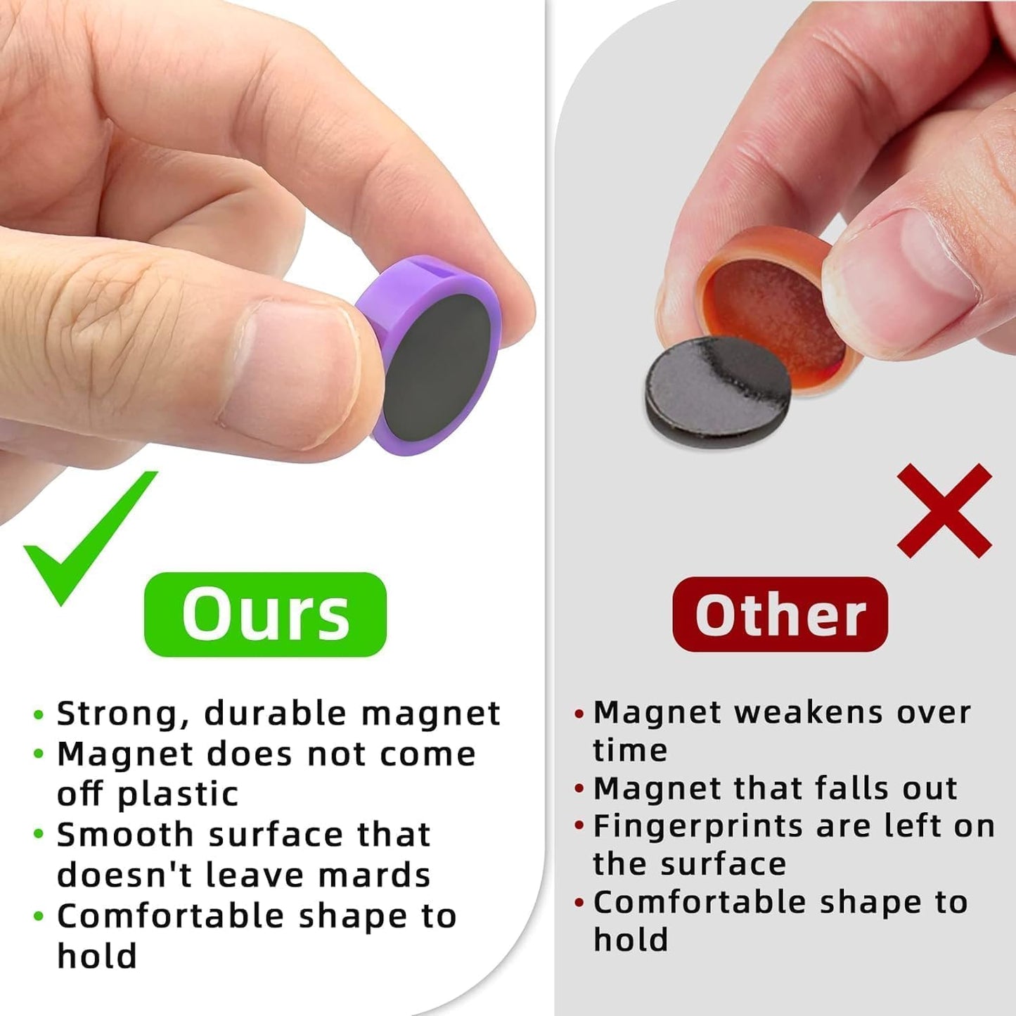 Qualsen Fridge Magnets - 50pcs Mini Cute Magnets for Fridge, Locker, White Board, Kitchen, Office, Classroom (Green)