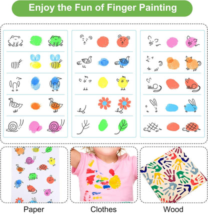 Aodaer 16 Pack Round Craft Ink Pad 7 Inches Rainbow Fingerprint Ink Pad Washable Painting Ink Pad Color Stamps Partner for DIY Wood Fabric, Projects, Rubber Stamps