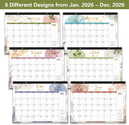 2026 Desk Calendar - Jan. 2026 - Dec. 2026, 14.6" x 11.5" Desk Calendar 2026, Desk Pad, Julian Date, Corner Protectors, Good for Work or Home Desk Organizing