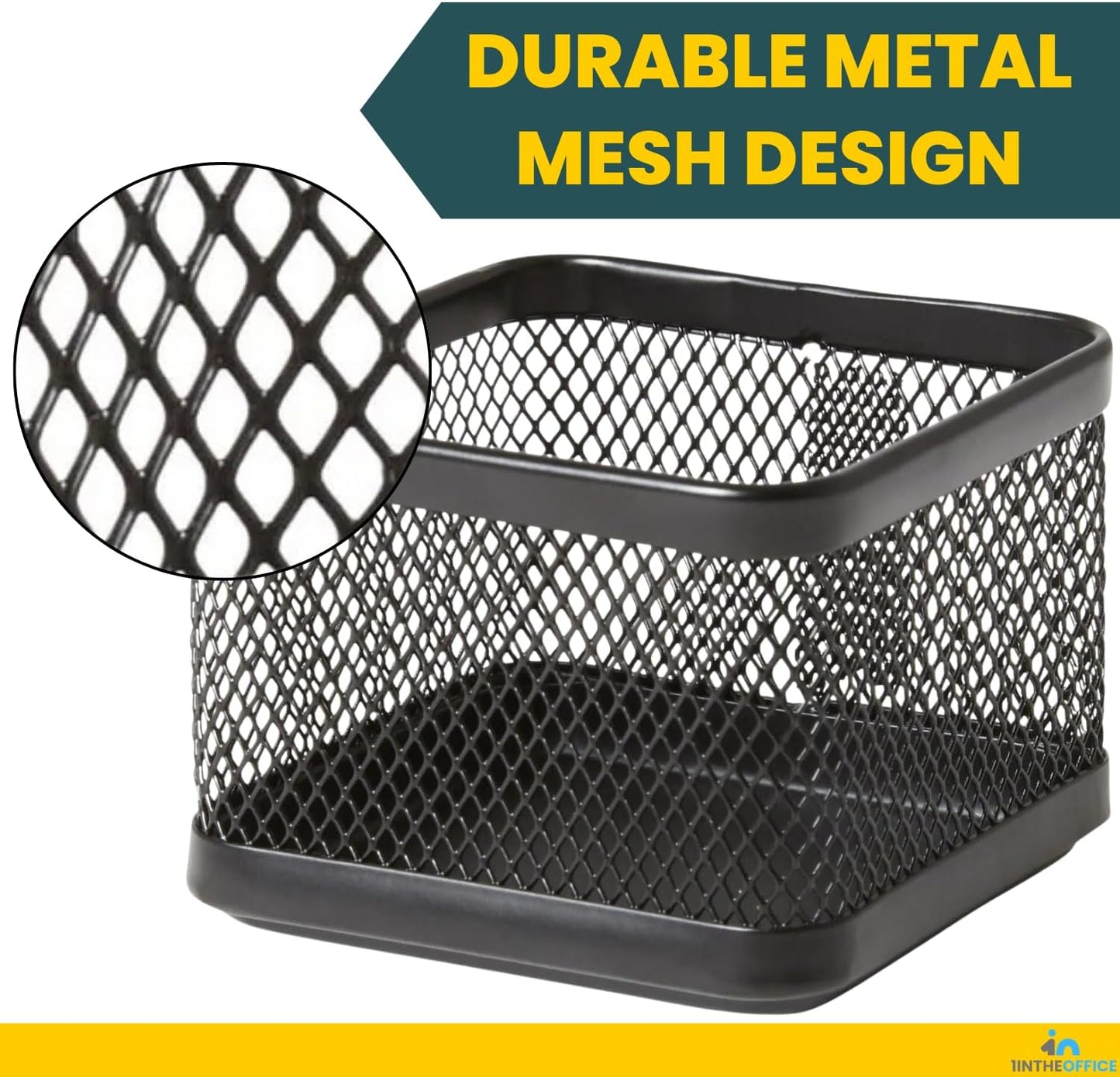 1InTheOffice Mesh Paperclip Holder For desk, Paperclip Holder Desk Accessories Holder(2 Pack)