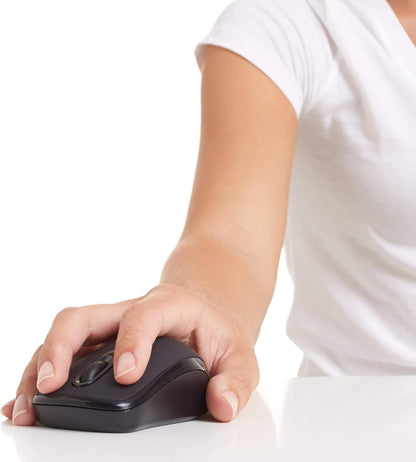 Amazon Basics 2.4 Ghz Wireless Optical Computer Mouse with USB Nano Receiver, Black