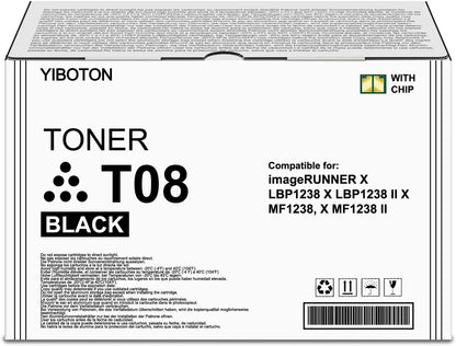 T08 T08L Black High Capacity Toner Cartridge Compatible for Canon T08 T08L 3010C005AA Toner for ImageCLASS 1238i LBP1238 MF1238 XMF1238 MFP XLBP1238 Printer .with New Chip