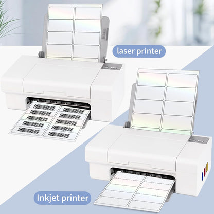 STARLIBOO Transparent Stickers Labels - 2" x 4" Clear Address Labels Mailing Stickers for Laser/Inkjet Printer 8.5"×11"- 20 Sheet (Clear Holographic)