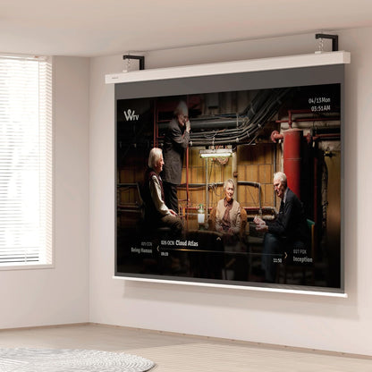 Universal Projector Screen Wall Mount L-Brackets Hanging Ceiling Mount, 6 inch Adjustable Extension with Hook for Home Projector and Movie Screens, Hold up to 66 lbs, Black PRL003B