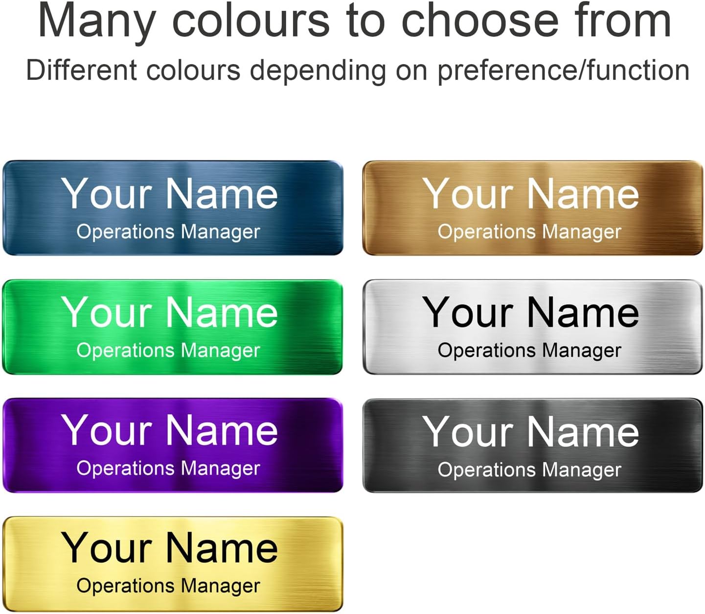 Engraved Personalized Name Tags with Magnet Clip or Pin - Stainless Steel Metal Custom Magnetic Name ID Badge Tag for School Teacher, Kids, Business Work Lable Sign Employee Name Plate (Pin)