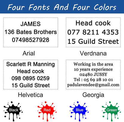 Custom Ink Stamp Personalized Self-Inking Rubber Stamps Customized Return Address Stamp Business Name Label Stamping Supplies Office Business Events 4 Ink Color