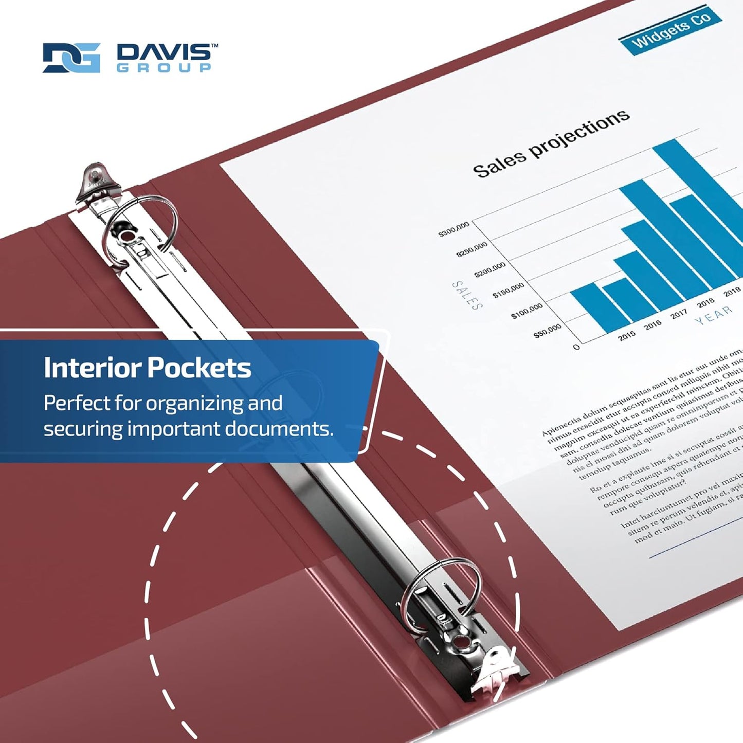 Easyview Premium 3-Ring Binders with Clear-View Covers and Round Rings, Binders for School or Office, 1 Inch, Pack of 6, Burgundy
