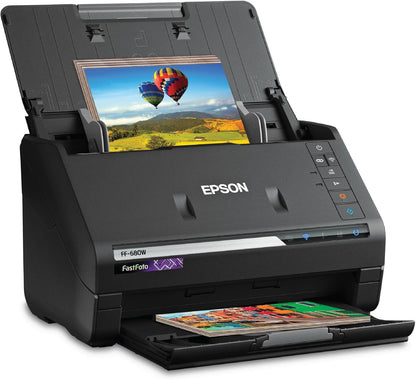 Epson FastFoto FF-680W Wireless High-Speed Photo and Document Scanning System, Black