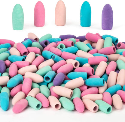 Sukh Cap Erasers for Pencils Pulk - Pencil Top Erasers 80 PCS Pencil Cap Toppers for Kids Latex Free 5 Colors School Erasers Cap for Teachers Sudents Classroom Home and Office