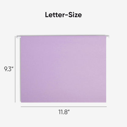 Smead Standard Hanging File Folders, 25 Count, Lavender, 1/5-Cut Adjustable Tabs, Letter Size (64064)