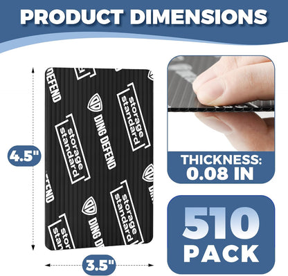 Ding Defend 510-Pack Trading Card Protector Shipping - 3.5 x 4.5 Inch Black Hobby Card Shipping Supplies w/Rounded Corners, Lightweight & Reusable for Raw Top Loaders, Semi-Rigids, Team Bags