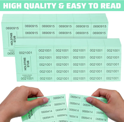 Kosiz 2000 Sheets Raffle Ticket 25 Bid Chinese Auction Tickets Tricky Tray Basket Raffle Sheets for Back to School Class Rewards Carnival Door Prizes Events(Green)