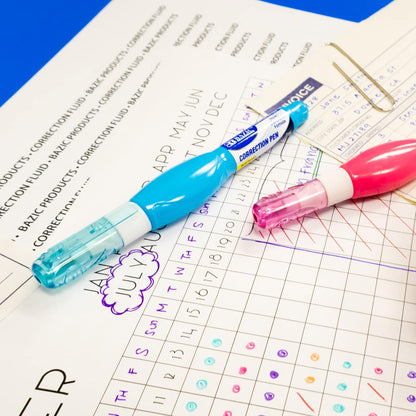 BAZIC Correction Pen (0.1 oz / 3 ml), Precise Metal Tip Applicator, Fine Point Corrections Fluid, White Out Liquid (3/Pack), 144-Packs