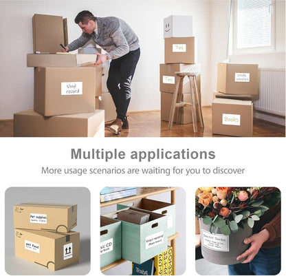 3 X 5 Inch Rectangle Sticker White Moving Labels for Boxes, 300PCS Waterproof Removable White Labels Stickers to Write on for Bar-Codes, Address, Small Business Labeling, Inventory