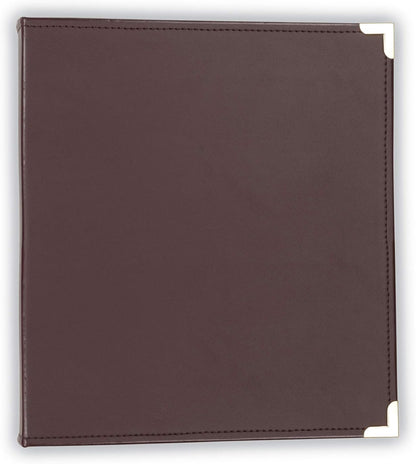 Samsill Classic Collection Leather 3 Ring Binder, Executive Presentation Portfolio, 1.5 Inch (Holds 325 Sheets), Brass Round Ring, Burgundy