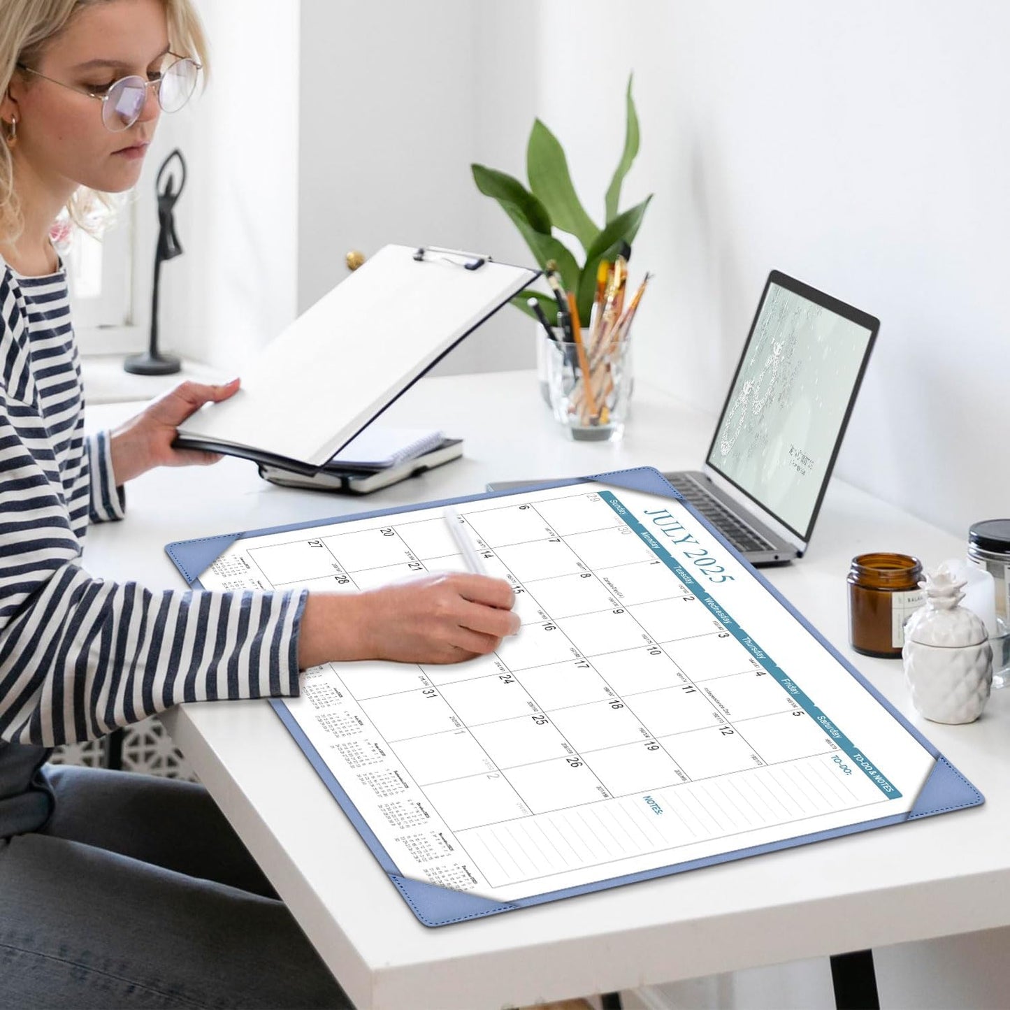 KOPEESY Desk Calendar 2025-2026, Academic Year Large Desk Calendar with Desktop Mat, 18 Months from July 2025 - December 2026, 22” x 17” Desktop Monthly Planner for Home or Office School