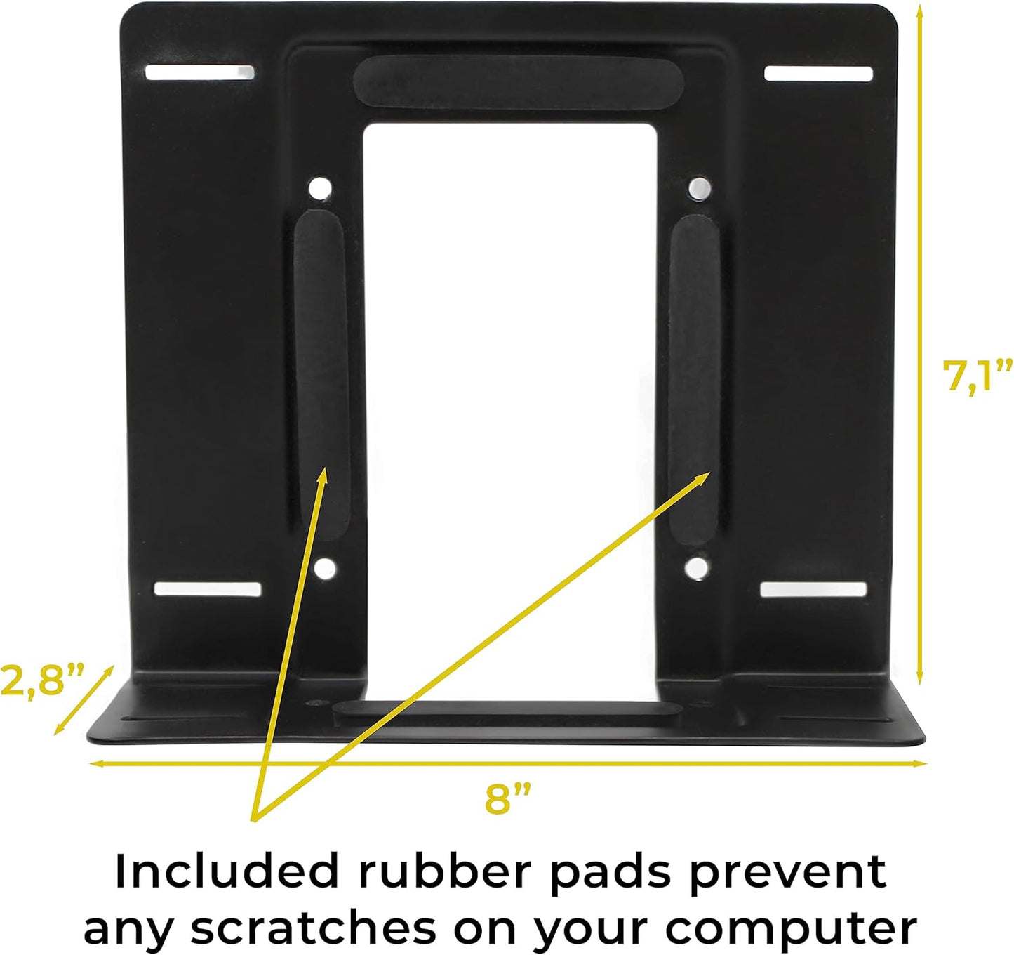 HumanCentric SFF Under Desk PC Mount and PC Wall Mount Bracket for Small Form Factor Desktop Tower, UPS Wall Mount Bracket, Adjustable CPU Holder with Straps, Hardware Included