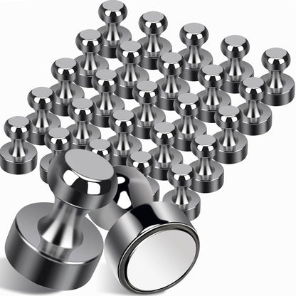 25Pcs Fridge Magnets, Bright Black Strong Refrigerator Magnets Small Push Pin Magnet s, Magnetic Decorative Magnet s for Whiteboard, Classroom, Office, Dry Erase and Map Magnet