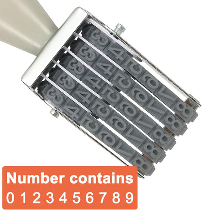 PATIKIL 5 Digit Number Roller Stamp, Adjustable Rubber Stamp Changeable Numerical Symbol Office Date for Business Creative Price Tag