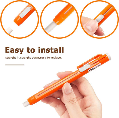 Retractable Mechanical Eraser Pen, Pen-Style Erasers Assorted Color, 4 Pack