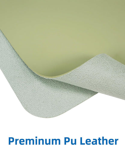 AFIING Leather Desk Pad Protector,Mouse Pad,Office Desk Mat, Non-Slip PU Leather Desk Blotter,Large Desk mat,Waterproof Keyboard mat for Office/Home/Decor (Olive Green,55"" x 17"")