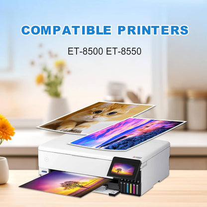 552 Ink Refill Bottles 6 Pack Compatible 552 Ink Bottles T552 Ink High Capacity Work for ET-8550 ET-8500 Printers (BK PB C M Y GY)