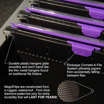 Ultimate Office MagniFile Hanging File Folders V Base Letter Size with 11 inch Magnified Indexes That Double The Size of Your File Titles to Find Files Fast. (Set of 10 Assorted)