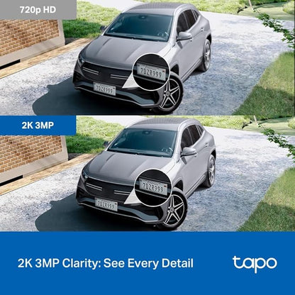 Tapo 2K 3MP Pan/Tilt Indoor/Outdoor Security Camera, Free Person/Baby Cry Detect & Motion Track, 360° View, Color Night Vision, SD/Cloud Storage, Works w/Alexa & Google Assistant, HybridCam 360