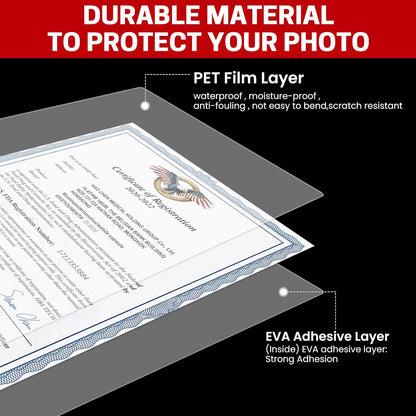 CAREGY 5 Mil Thermal Laminating Pouches (200 Pack) - 9x11.5 Inch Laminating Sheets for 8.5x11 Documents, Clear,Office & School Laminator Supplies