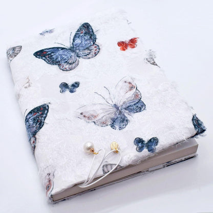 BLBMH A5 Book Covers for Paperbacks Book Cover for Privacy Fit for 5.5x8.3 inch Adjustable Book Sleeve Cover for A5 Diary Books Fabric Softcover Protector for Notebook - Butterfly A