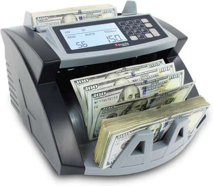 Cassida 5520 UV - USA Money Counter with ValuCount, UV/IR Counterfeit Detection, Add and Batch Modes - Large LCD Display & Fast Counting Speed 1,300 Notes/Minute