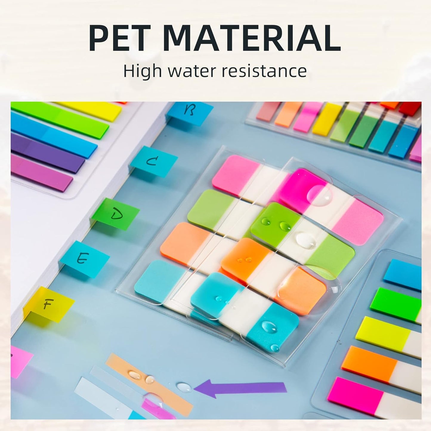 Golcellia Sticky Book Index Tabs, Page Tabs Markers, Sticky Notes Tabs 1272 Pieces(5 Styles, 31 Colors) Annotation Tabs, Book Annotation Supplies Study Pack