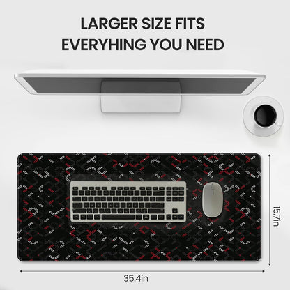 35.4 x 15.7 inches, Large Desktop Mouse pad, Keyboard and Mouse Pads for Work and Home Computers, and Large Laptop Mouse mat，Red and White Checkered