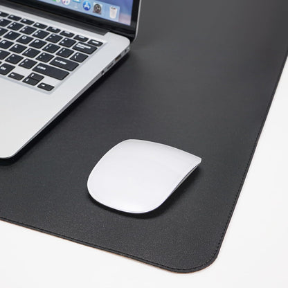 AFIING Leather Desk pad Protector, Large Non-Slip Office Desk Mat with Natural Cork & PU Leather, Waterproof Writing Mouse Pad for Office and Home (55in*17in,Black)