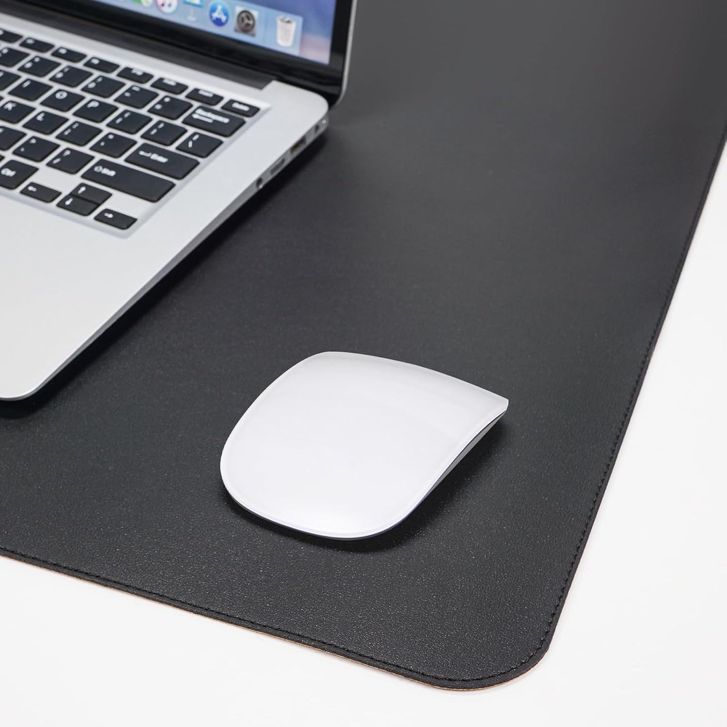 Leather Desk Pad Protector, Office Desk Mat, Large Mouse Pad,Cork Desk Mat, Laptop Desk Pad, Waterproof Desk Writing Pad for Office and Home (35in*17in, Black)