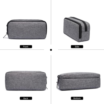 Big Capacity Pencil Pen Case Nylon Large Pencil Pouch Simple Stationery Bag Office Organizer Pen Bag for Men Women - Grey