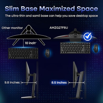 Amzfast 27’‘ 4K Gaming Monitor HDR 400, UHD 160Hz 144Hz | FHD 320Hz 300Hz Dual Mode PC Monitor, Built-in Speakers 1ms Fast IPS, 126% sRGB PIP/PBP, 2* HDMI 2.1 & 2* DP 1.4 VESA (HDMI DP Dual Cables)