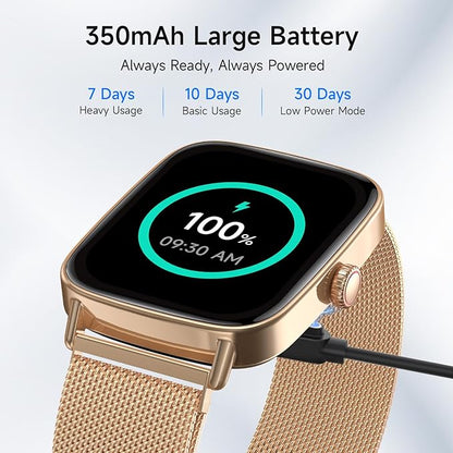 Smart Watch for Men Women, 1.85" HD Smartwatch Compatible iPhone/Samsung/Android (Answer/Make Calls), 100+ Sport Modes Fitness Tracker with Heart Rate/Sleep/SpO2 Monitor, IP68 Waterproof, Metal Band
